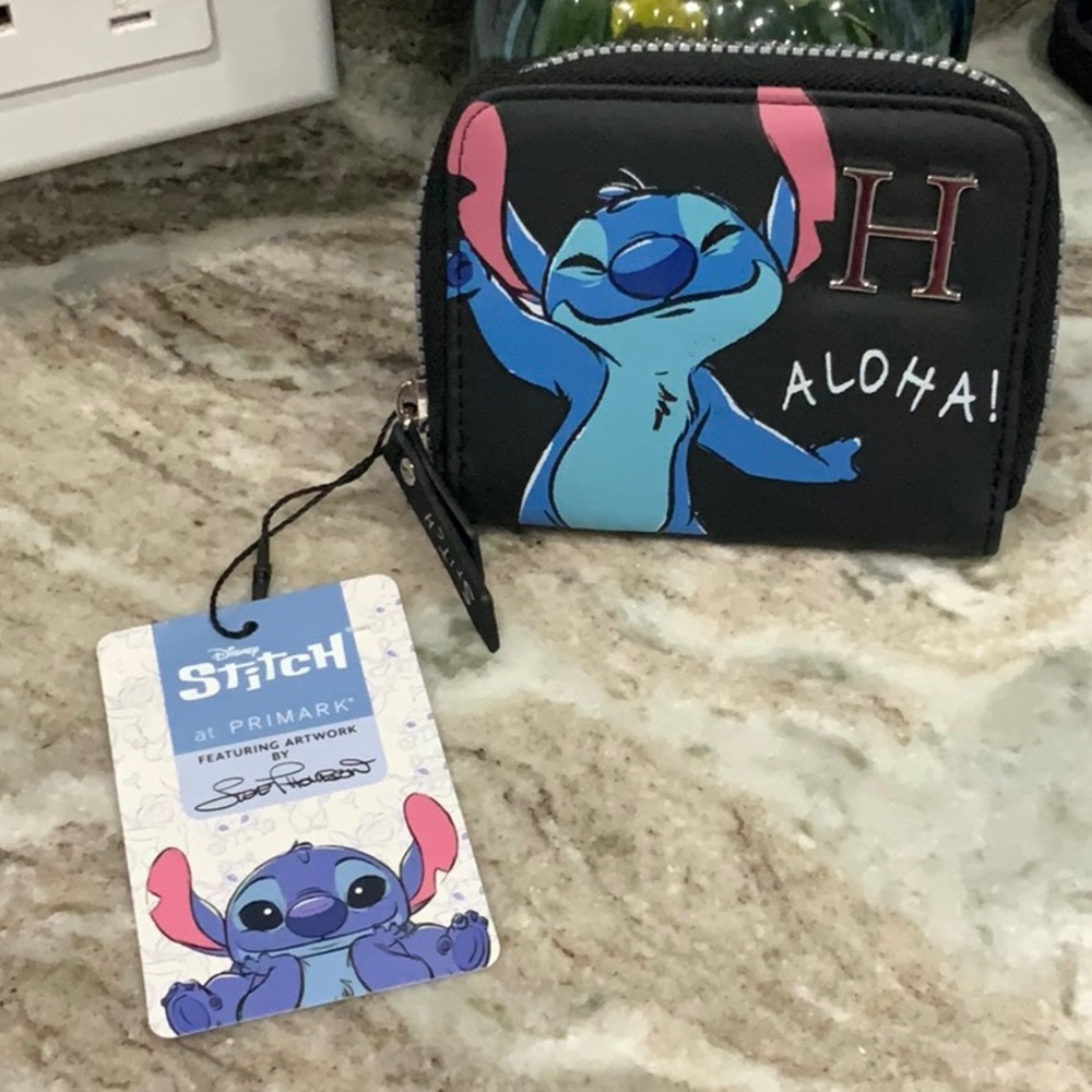 Primark Black and Blue Stitch Aloha Wallet